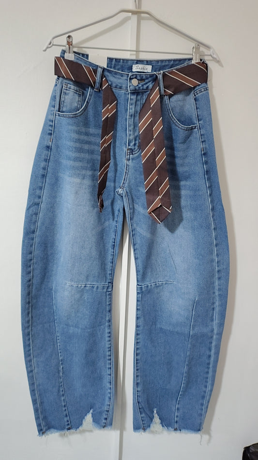 Jeans Balloon con cintura cravatta