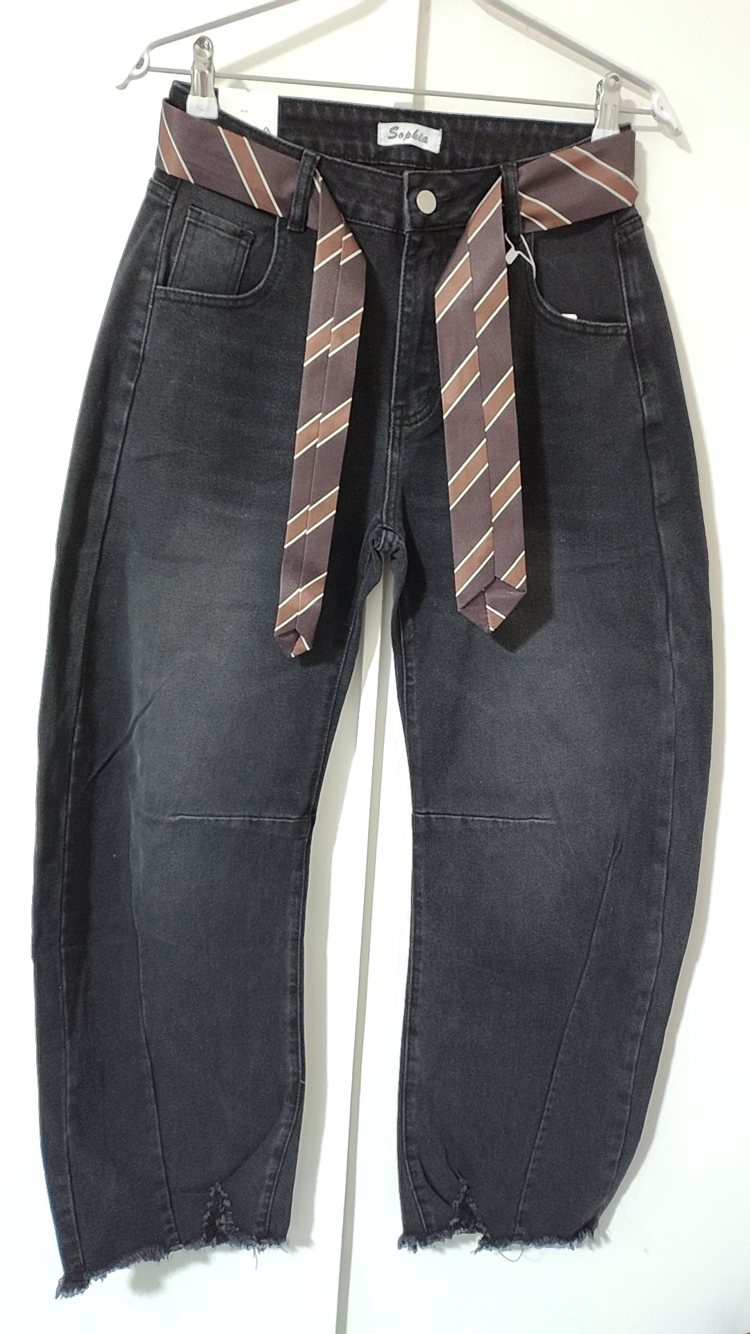 Jeans Balloon con cintura cravatta